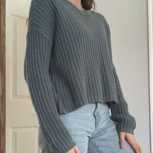 Dark Teal Knitted Sweater from Pacsun